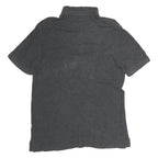 TOMMY HILFIGER Mens Grey Short Sleeve Plain Polo Shirt L Cotton Casual