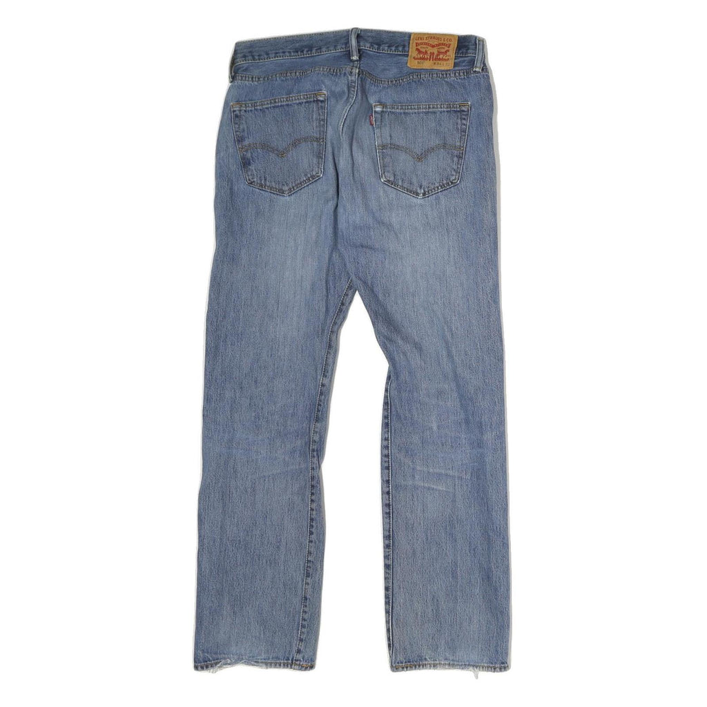 LEVI'S 501 Mens Jeans Blue Regular Straight Denim Medium W34 L32 Classic Zip