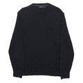 NAUTICA Mens Black Plain V-Neck Basic Knit Jumper M Cotton Comfortable Casual