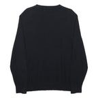 NAUTICA Mens Black Plain V-Neck Basic Knit Jumper M Cotton Comfortable Casual
