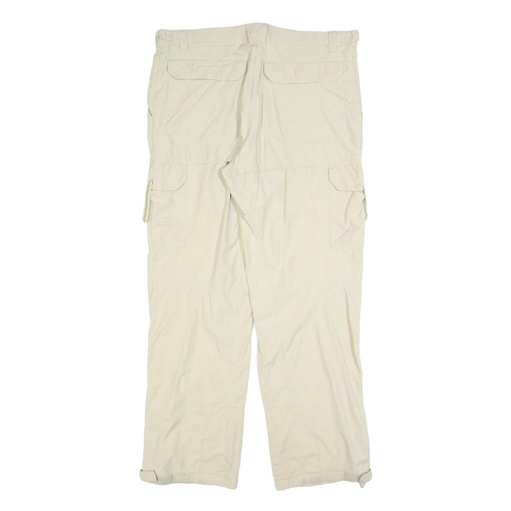 QUECHA Womens Beige Polyester Blend Relaxed Cargo Trousers W40 L34 Outdoor