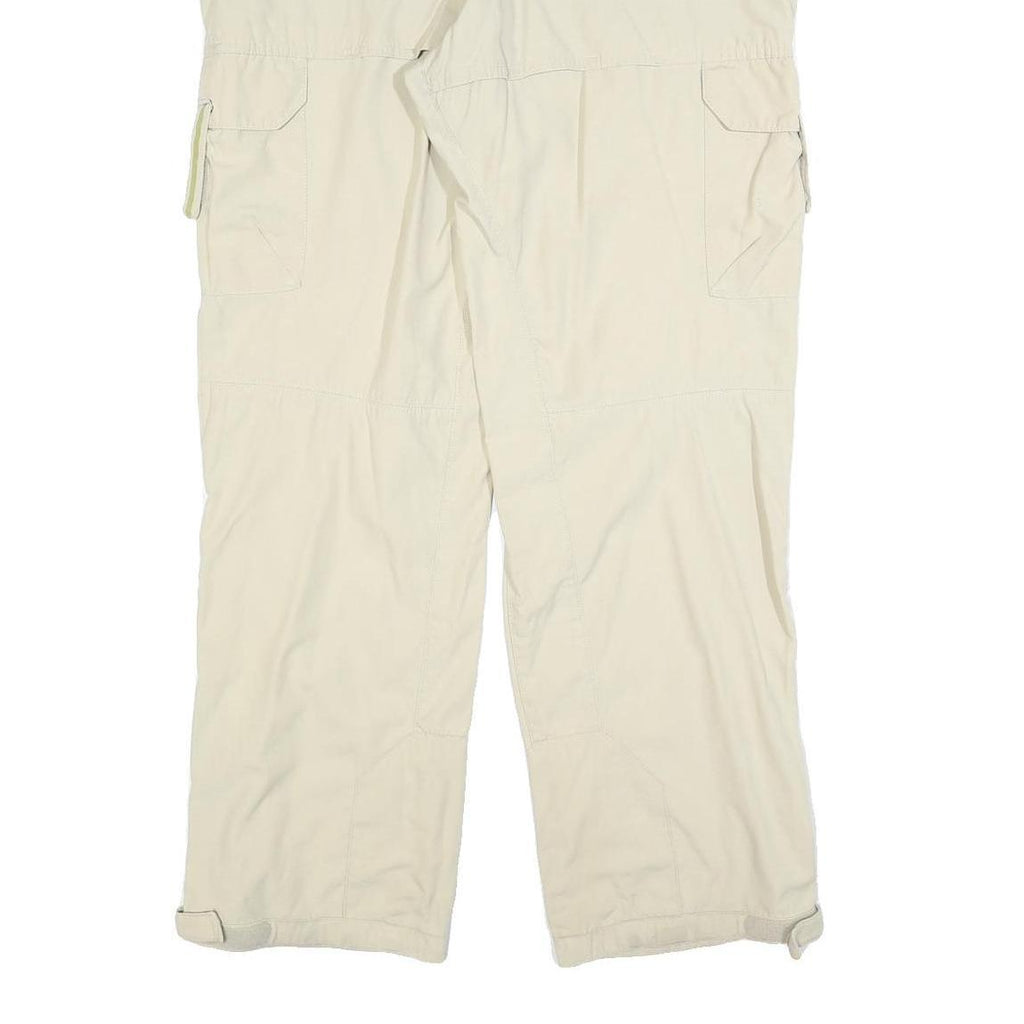 QUECHA Womens Beige Polyester Blend Relaxed Cargo Trousers W40 L34 Outdoor