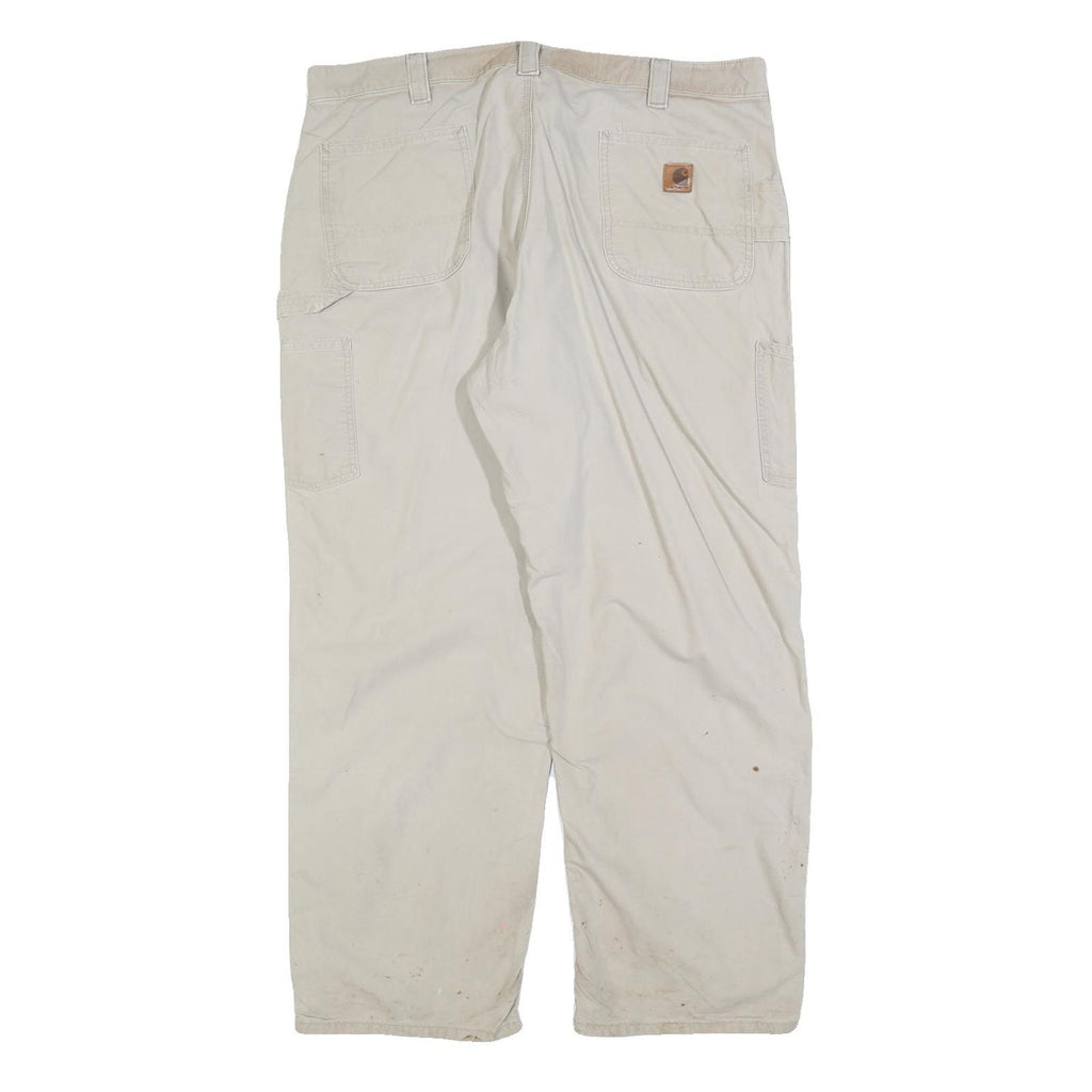 CARHARTT Mens Cotton Blend White Loose Straight Trousers W40 L32 Workwear Cargo