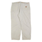 CARHARTT Mens Cotton Blend White Loose Straight Trousers W40 L32 Workwear Cargo