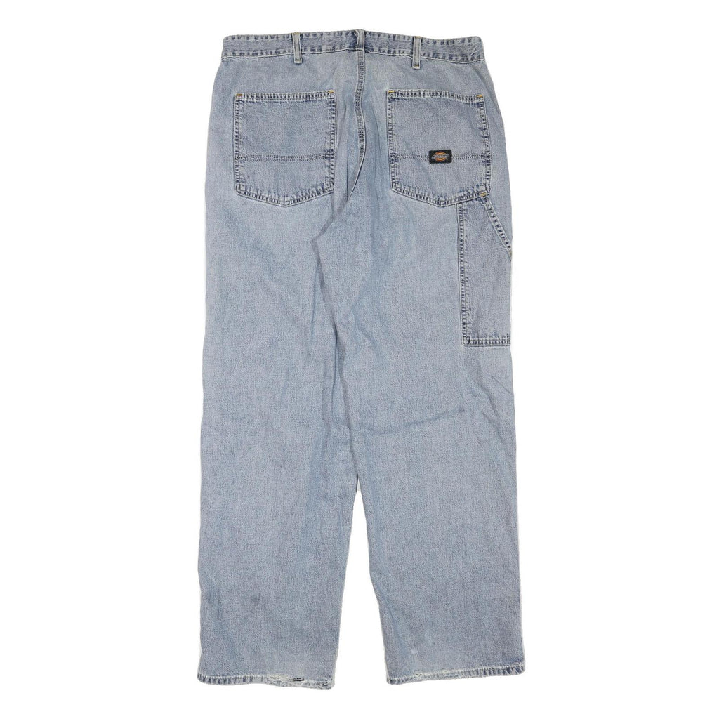 DICKIES Womens Regular Fit Blue Denim Jeans W36 L32 Workwear Straight Leg Cotton