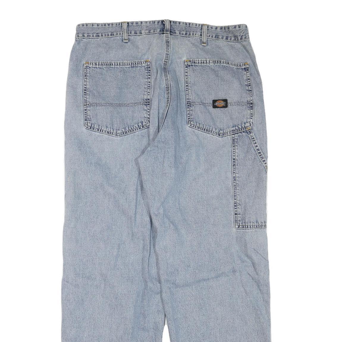 DICKIES Womens Regular Fit Blue Denim Jeans W36 L32 Workwear Straight Leg Cotton