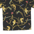 Mens Black Shirt With Gold Chain And Tiger Print M Polyester Blend Summer Shirt