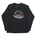 GILDAN Mens Black Panther Volleyball Graphic Long Sleeve Crew Neck L Cotton