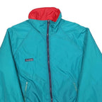 COLUMBIA Mens Blue & Red Casual Zip Jacket L Polyester Plain Lightweight