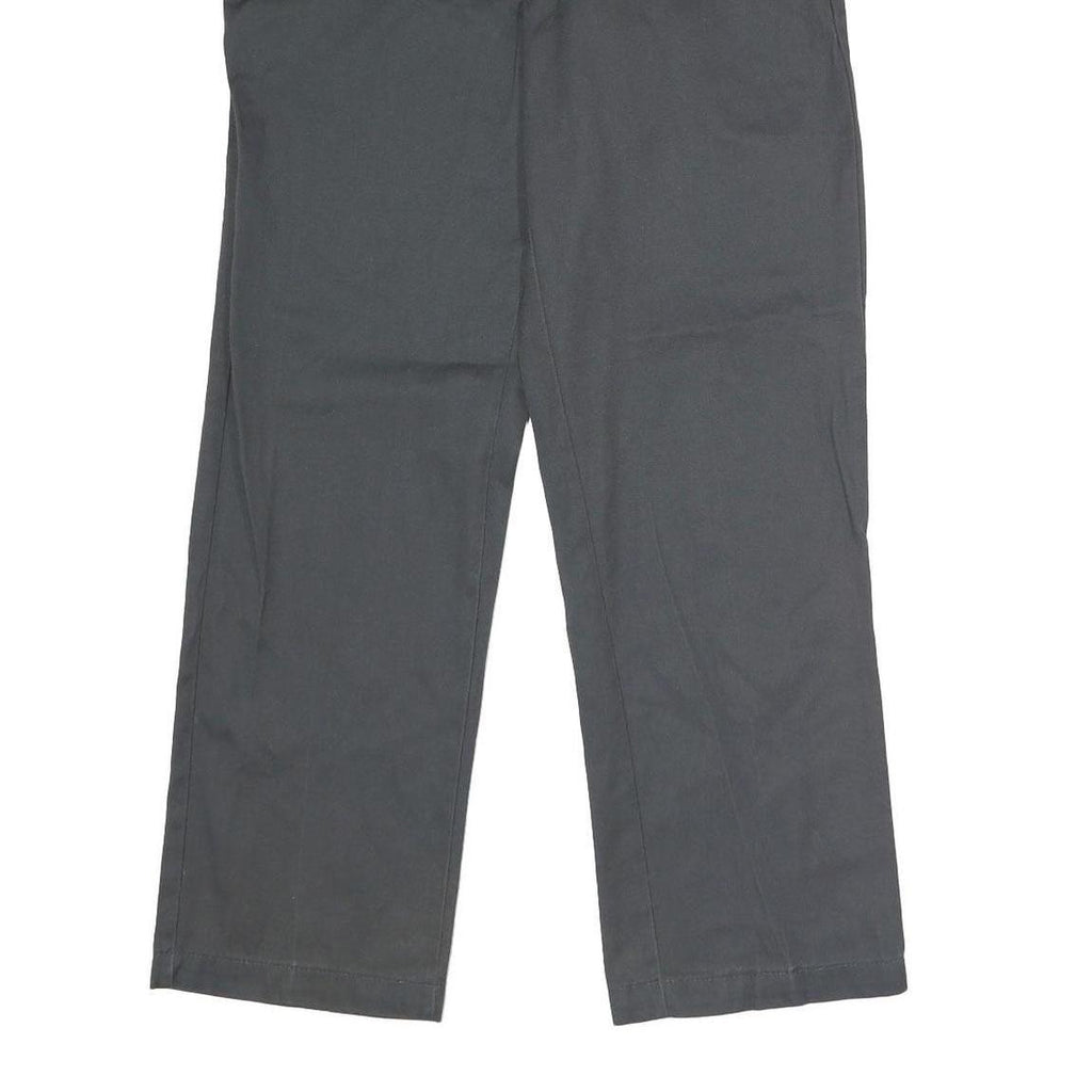 DICKIES Mens Polyester Blend Classic Black Trousers W34 L30 Workwear Zip Closure