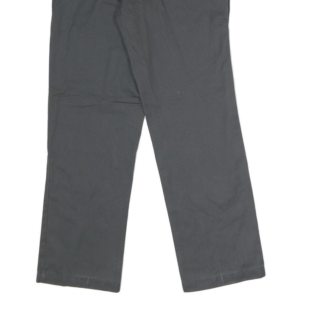 DICKIES Mens Polyester Blend Classic Black Trousers W34 L30 Workwear Zip Closure