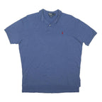 POLO RALPH LAUREN Mens Blue Short Sleeve Plain M Cotton Blend Polo Shirt