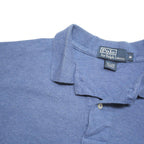 POLO RALPH LAUREN Mens Blue Short Sleeve Plain M Cotton Blend Polo Shirt