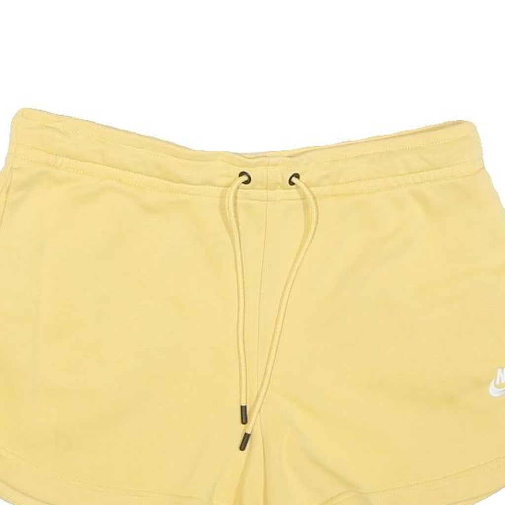 NIKE Womens Yellow Casual Shorts M W30 Cotton Blend Drawstring Pocket