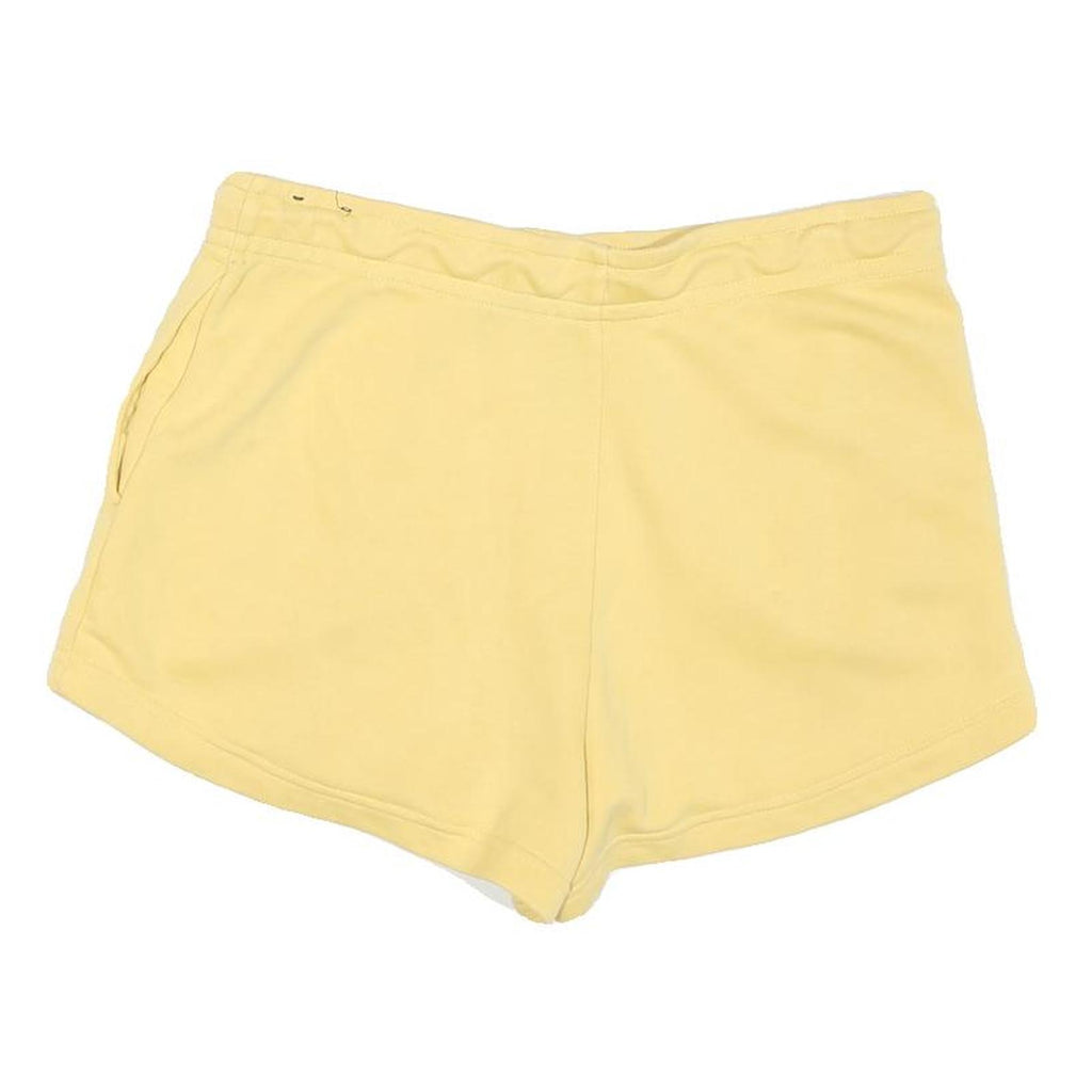 NIKE Womens Yellow Casual Shorts M W30 Cotton Blend Drawstring Pocket