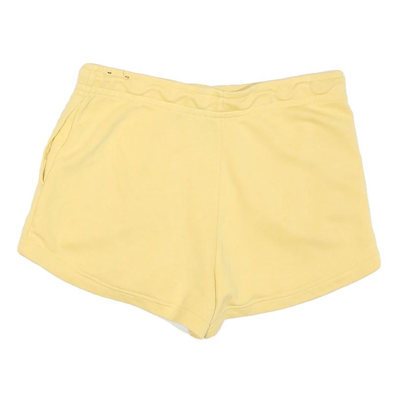 NIKE Womens Yellow Casual Shorts M W30 Cotton Blend Drawstring Pocket