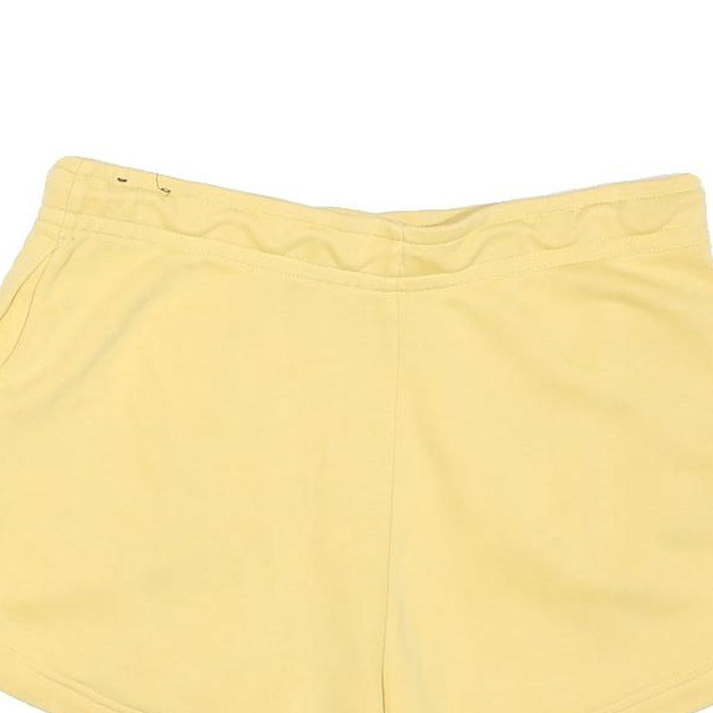 NIKE Womens Yellow Casual Shorts M W30 Cotton Blend Drawstring Pocket
