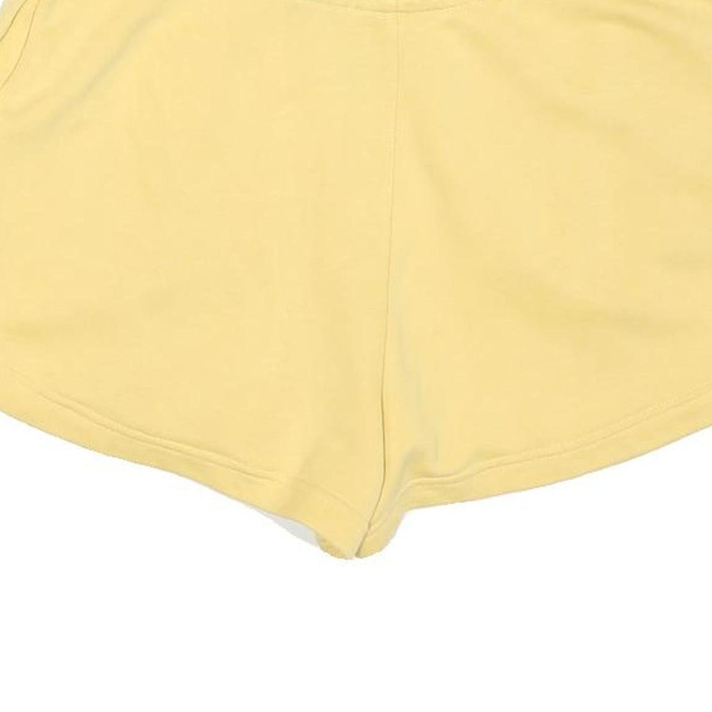 NIKE Womens Yellow Casual Shorts M W30 Cotton Blend Drawstring Pocket