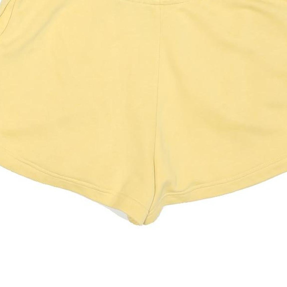 NIKE Womens Yellow Casual Shorts M W30 Cotton Blend Drawstring Pocket