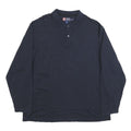 CHAPS RALPH LAUREN Mens Navy Blue Long Sleeve Plain 2XL Cotton Blend Polo Shirt