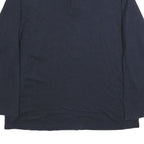 CHAPS RALPH LAUREN Mens Navy Blue Long Sleeve Plain 2XL Cotton Blend Polo Shirt
