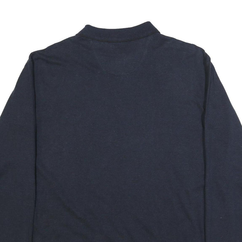 CHAPS RALPH LAUREN Mens Navy Blue Long Sleeve Plain 2XL Cotton Blend Polo Shirt