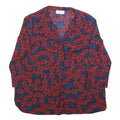 RICK CARDONA Womens Blue & Red Printed Shirt Long Sleeve V-Neck XL Stylish