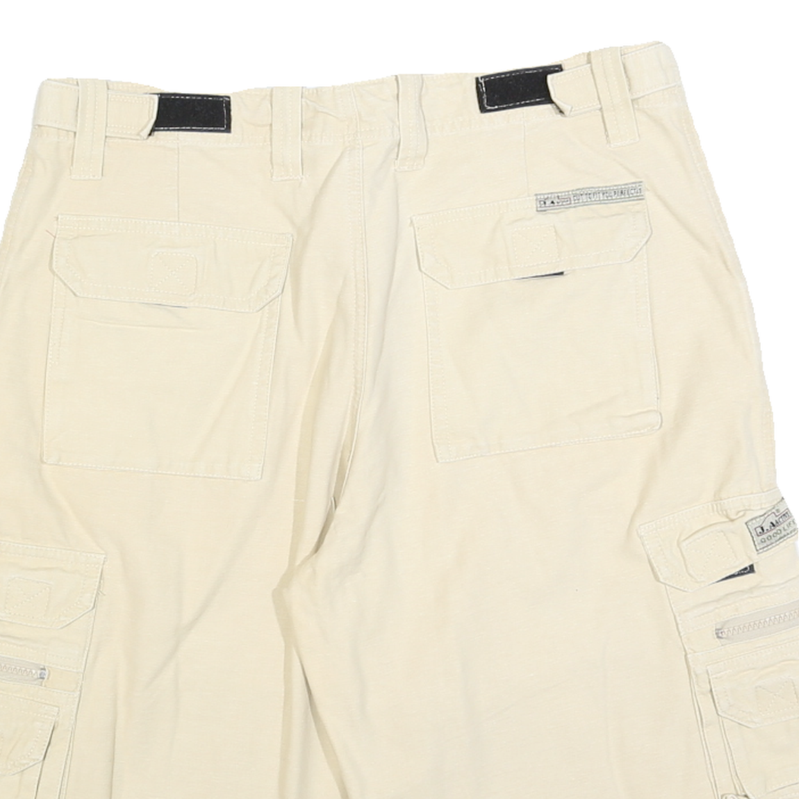 Mens Casual Beige Cargo Cotton Blend Shorts M W32 Multi Pocket Utility