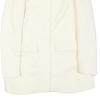 ZARA Womens White Cream Button Jacket XS Polyester Blend Plain Elegant