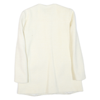 ZARA Womens White Cream Button Jacket XS Polyester Blend Plain Elegant