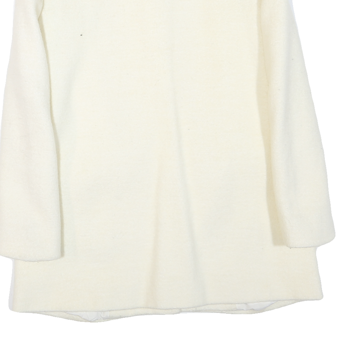 ZARA Womens White Cream Button Jacket XS Polyester Blend Plain Elegant