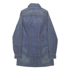 PRIMO EMPORIO Womens Blue Denim Shirt Dress Cotton Blend Long Sleeve S Casual