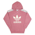 ADIDAS Womens Pink Hoodie UK 6 Trefoil Logo Pullover Casual Sweatshirt