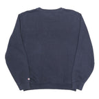 CHAMPION Mens Blue Navy Crew Neck M Sweatshirt Cotton Blend Logo Pullover