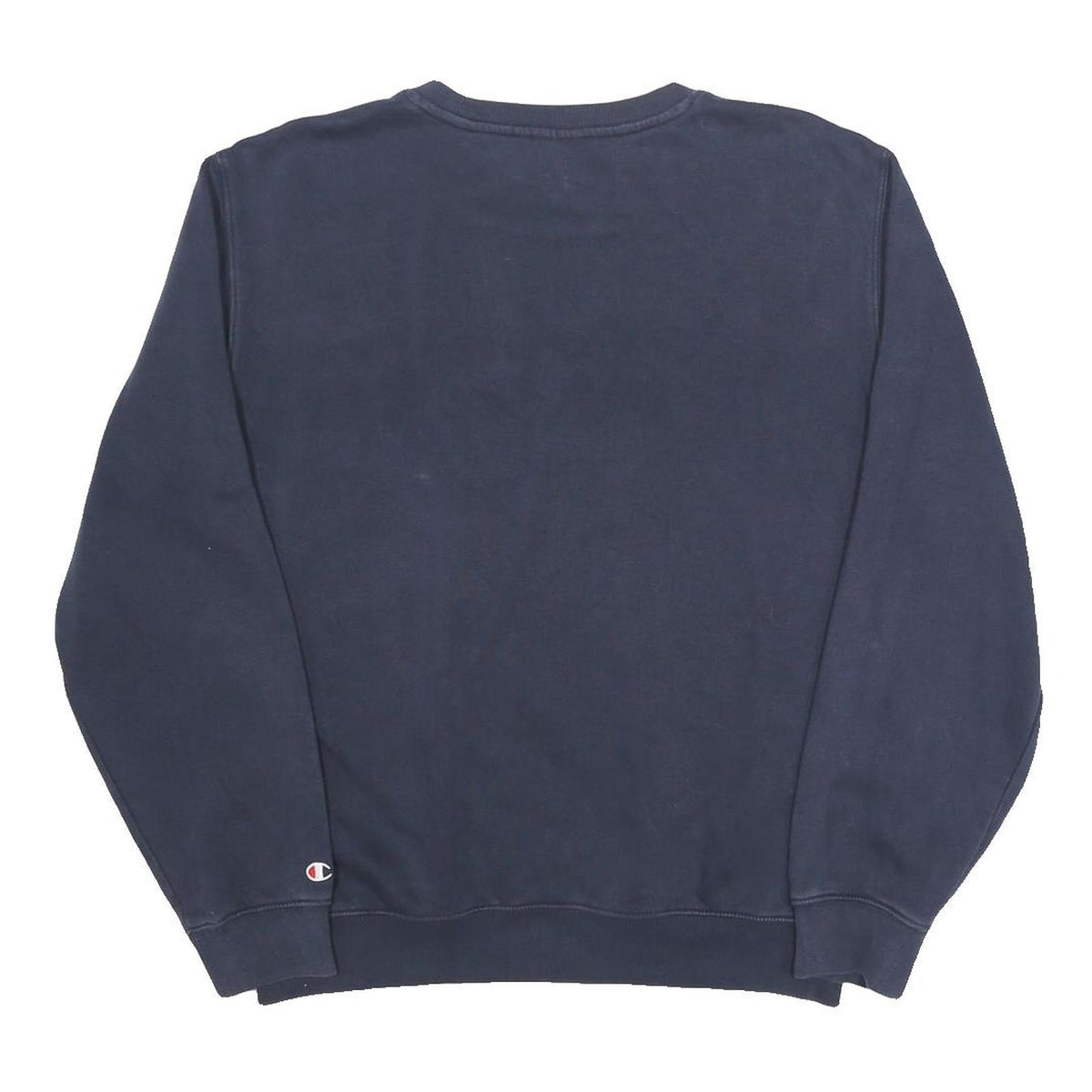 CHAMPION Mens Blue Navy Crew Neck M Sweatshirt Cotton Blend Logo Pullover