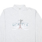 MASER SPORTSWEAR Mens Grey Pullover Sweatshirt L Cotton Blend Half Zip Ski Print