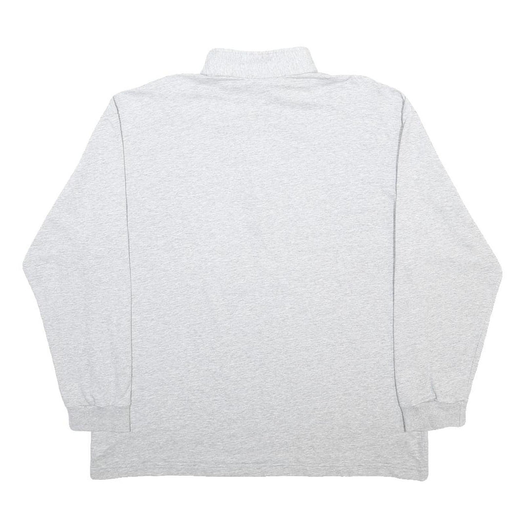 MASER SPORTSWEAR Mens Grey Pullover Sweatshirt L Cotton Blend Half Zip Ski Print