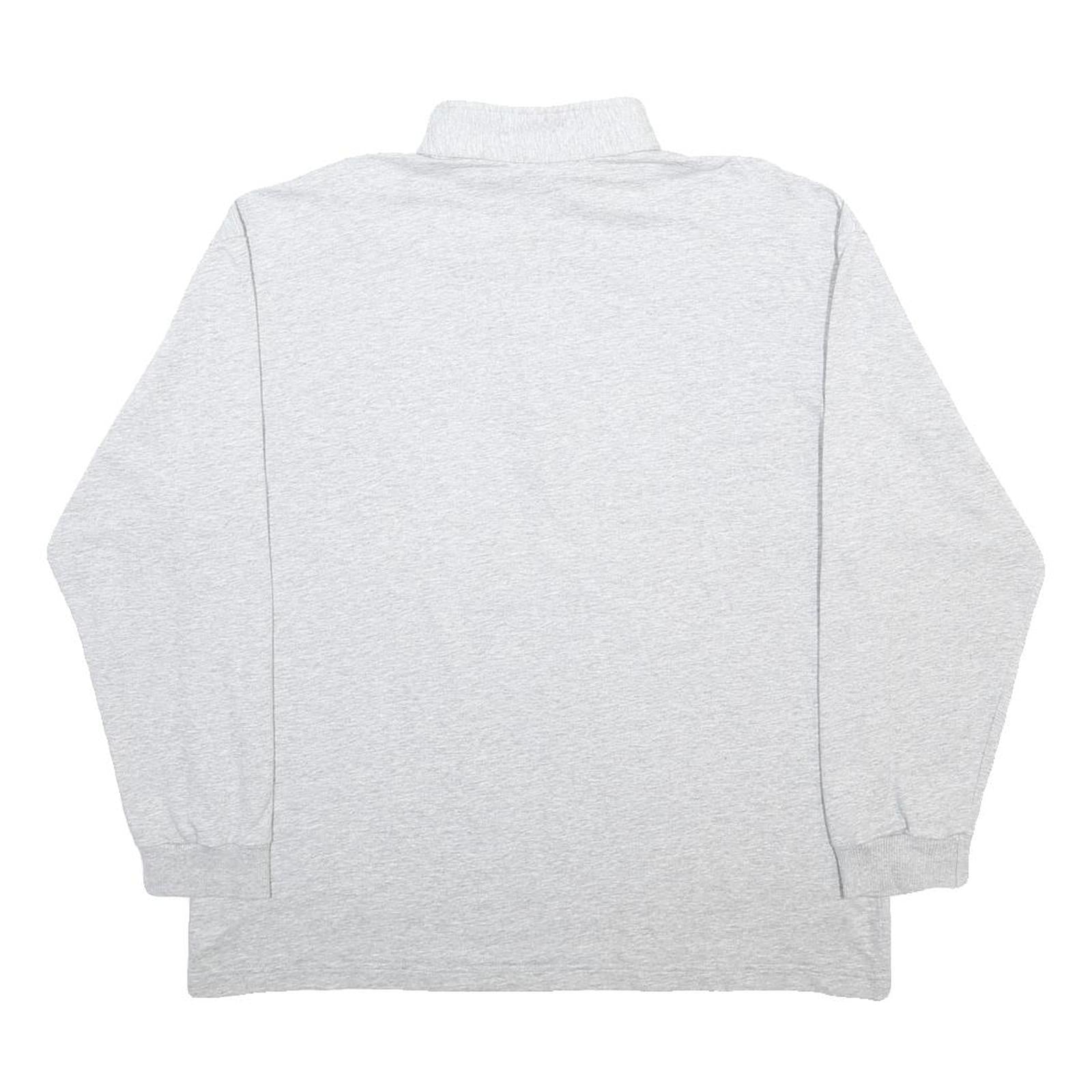 MASER SPORTSWEAR Mens Grey Pullover Sweatshirt L Cotton Blend Half Zip Ski Print