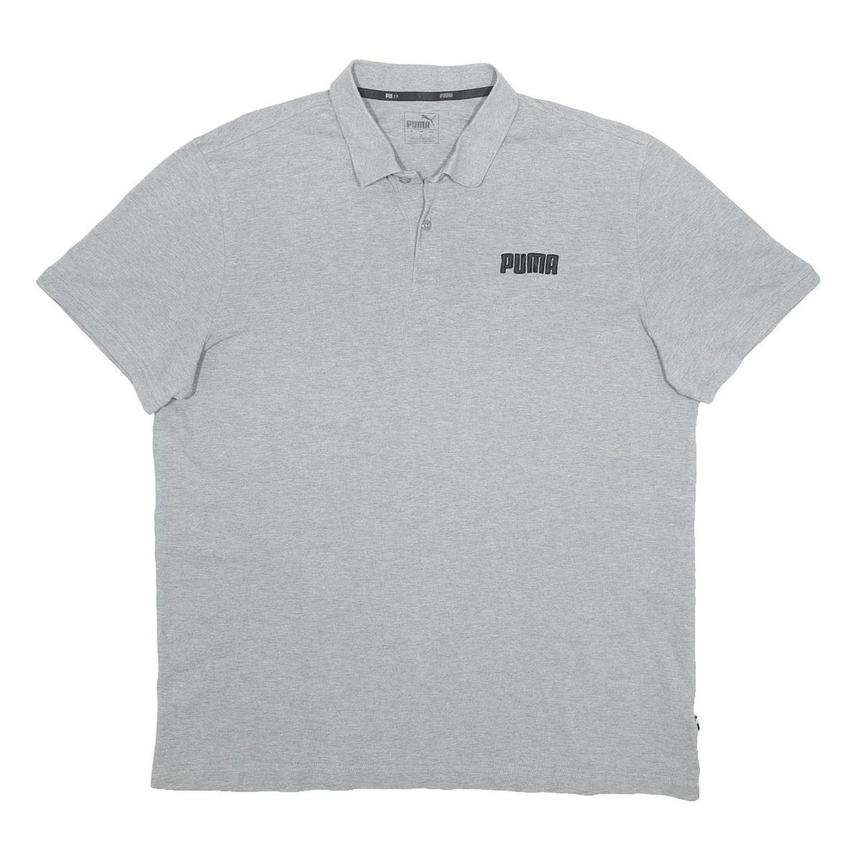 PUMA Mens Grey Short Sleeve Plain Polo Shirt XL Cotton Blend Casual