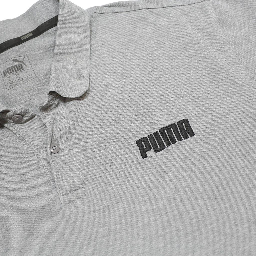 PUMA Mens Grey Short Sleeve Plain Polo Shirt XL Cotton Blend Casual