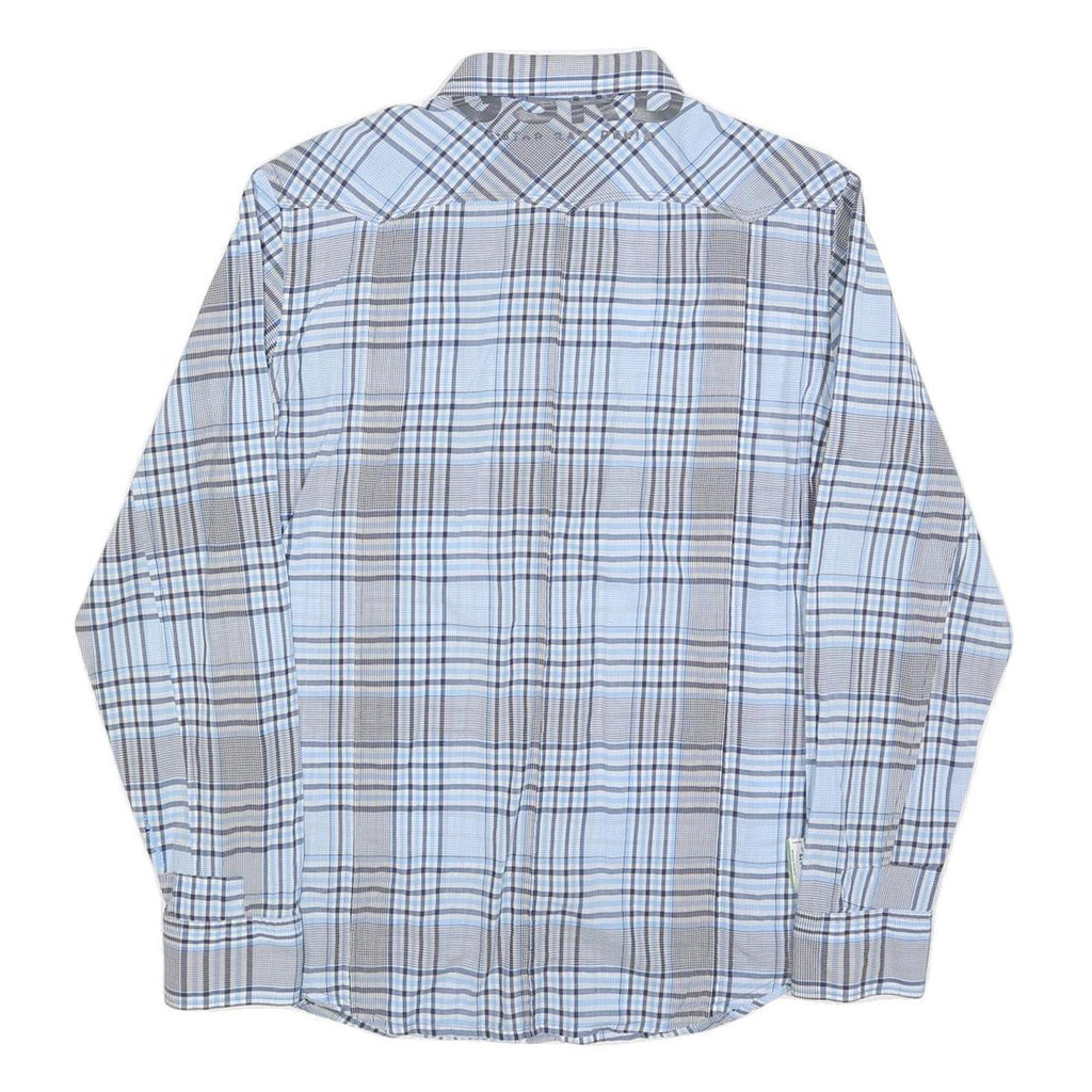 G-STAR Mens Blue & Grey Check Shirt S Casual Cotton Blend Western Style Long
