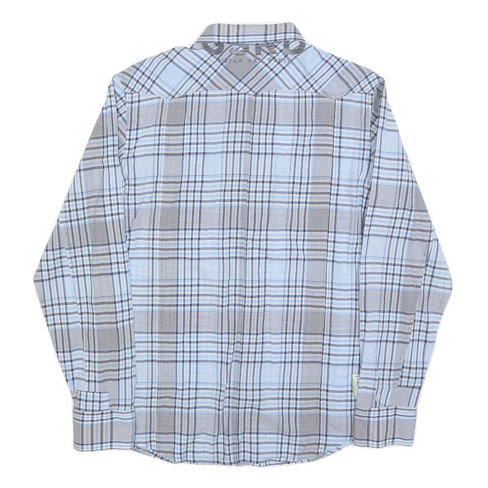 G-STAR Mens Blue & Grey Check Shirt S Casual Cotton Blend Western Style Long