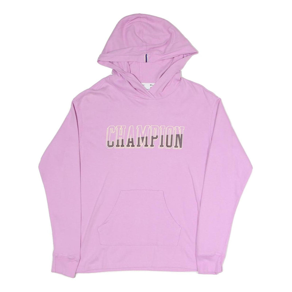 CHAMPION Womens Pink Hoodie XS Cotton Blend Pullover Lightweight Casual