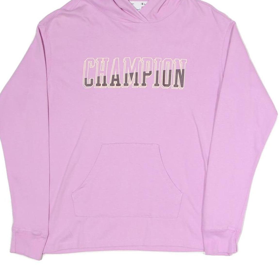 CHAMPION Womens Pink Hoodie XS Cotton Blend Pullover Lightweight Casual