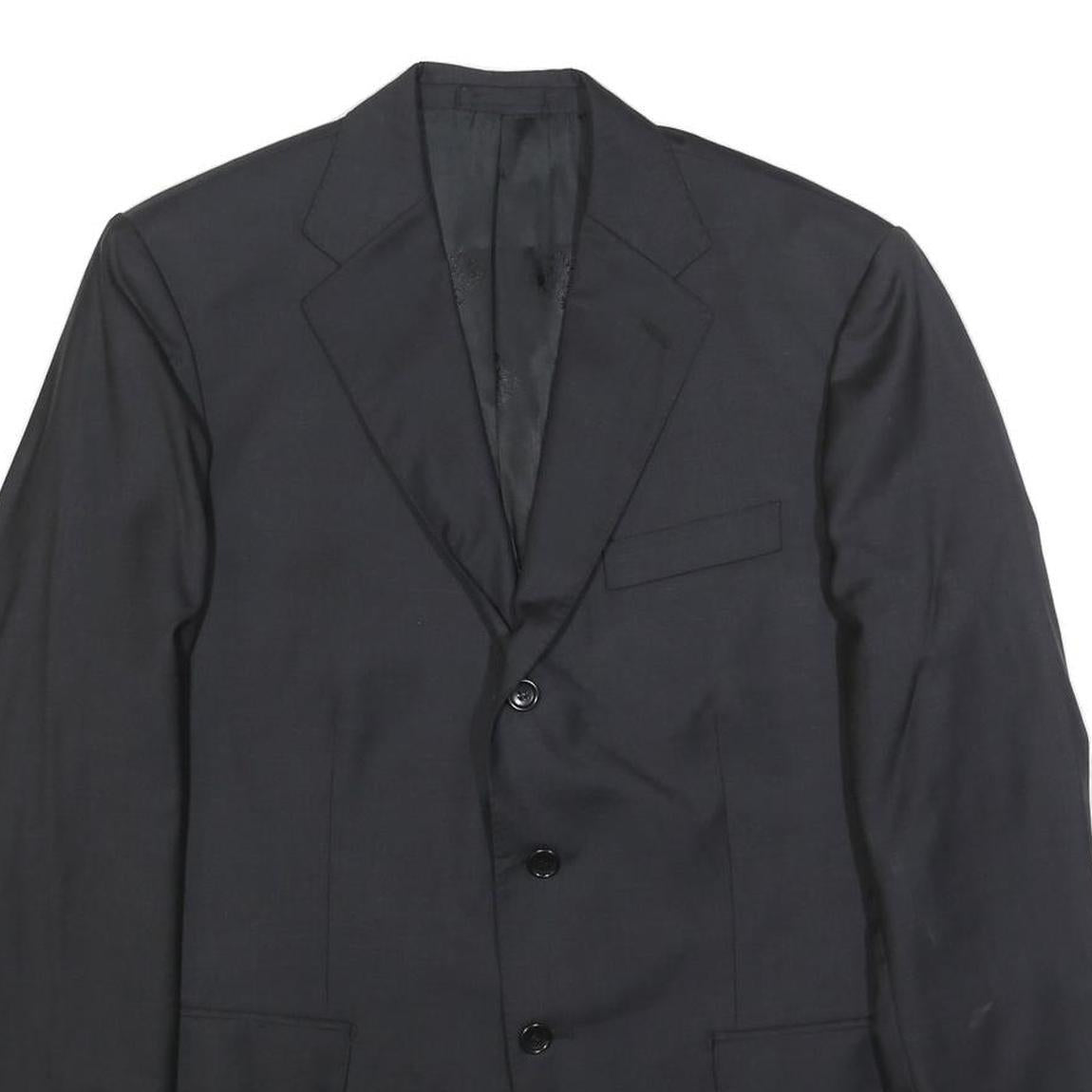 BOGGI Mens Black Wool Classic Fit Jacket M Button Plain Tailored