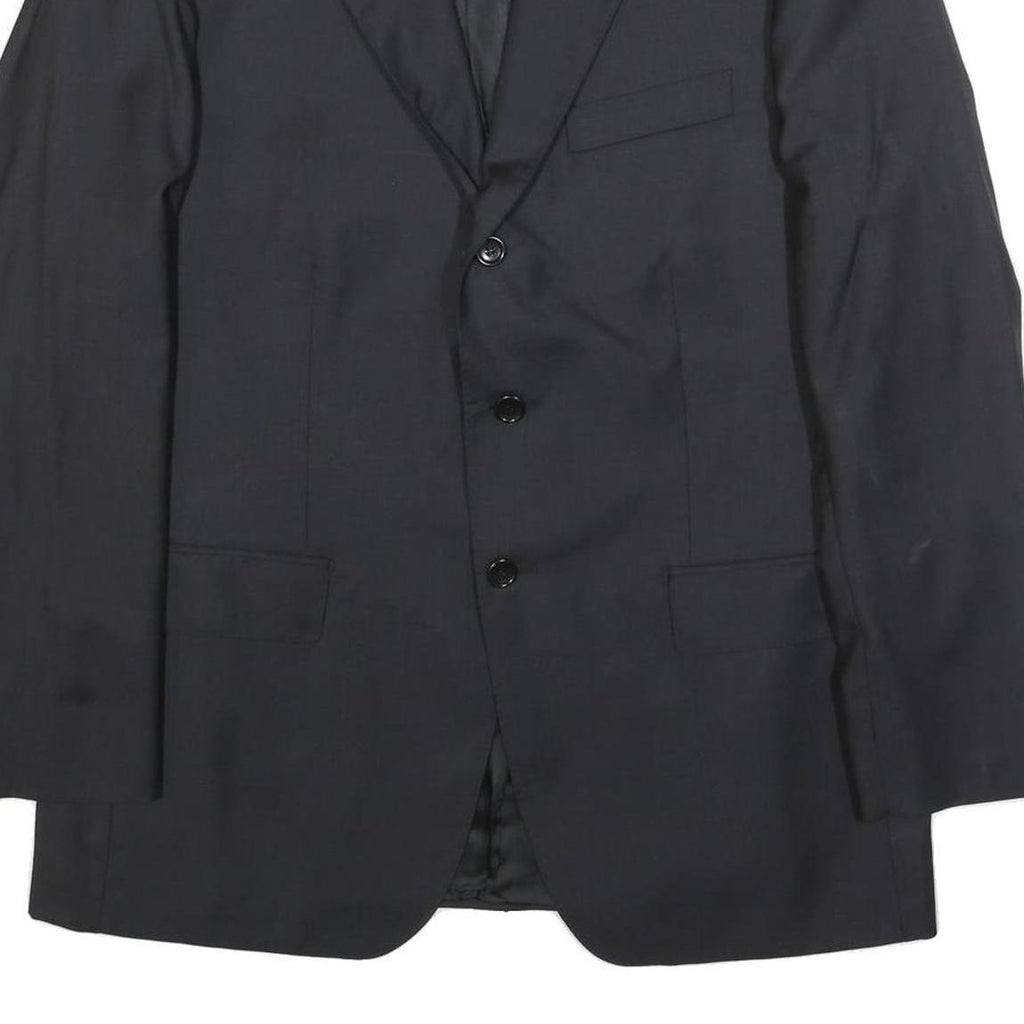 BOGGI Mens Black Wool Classic Fit Jacket M Button Plain Tailored