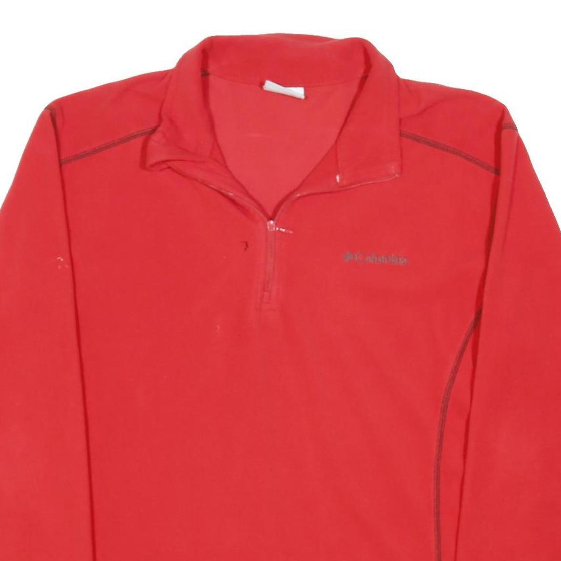 COLUMBIA Mens Red Outdoor Jacket M Polyester Blend Plain Zip Up Lightweight