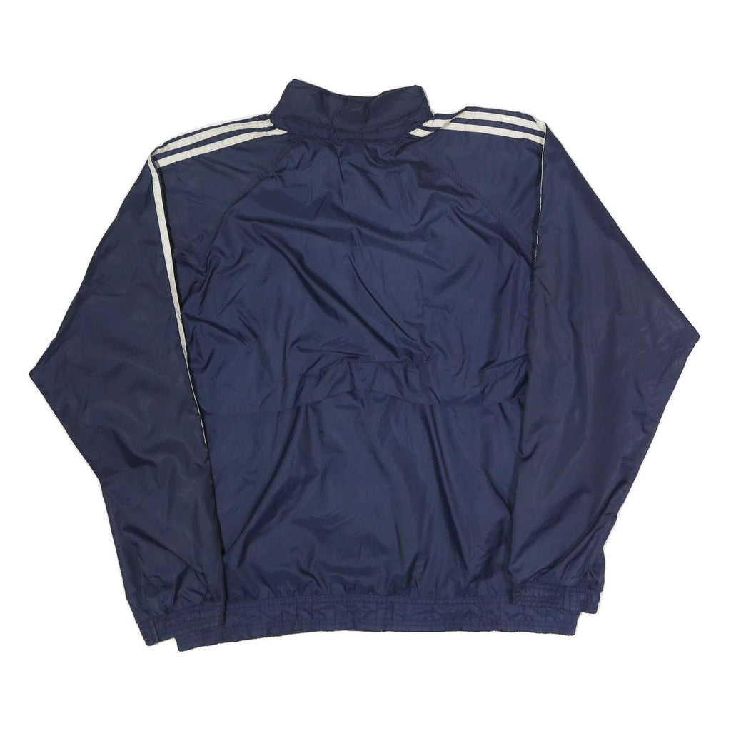 ADIDAS Mens Blue & White Track Jacket M Polyester Blend Plain Zip Sportswear