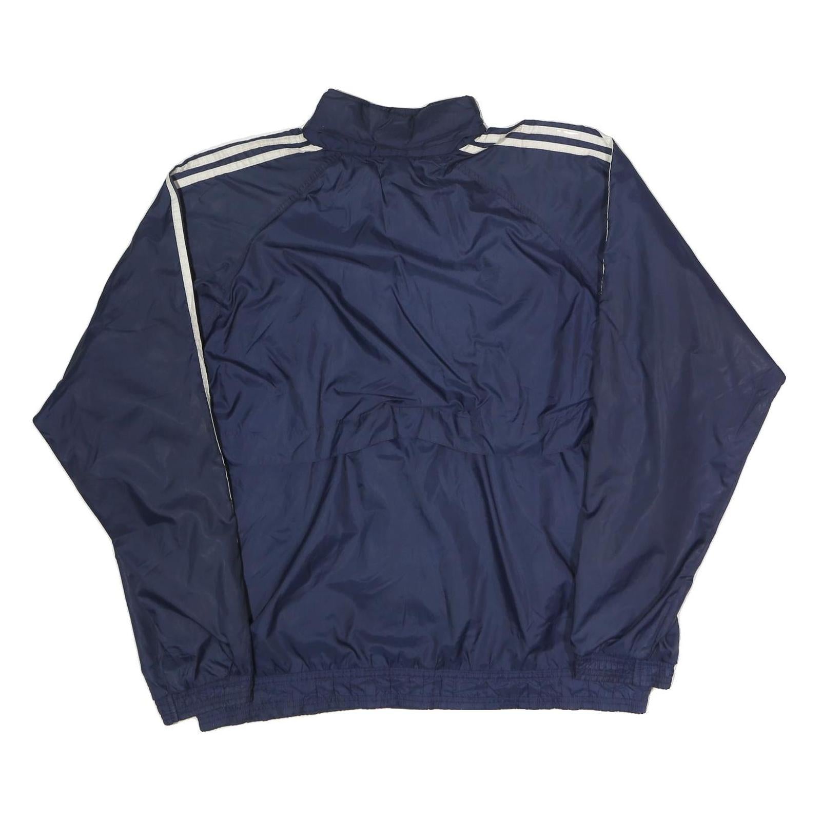 ADIDAS Mens Blue & White Track Jacket M Polyester Blend Plain Zip Sportswear