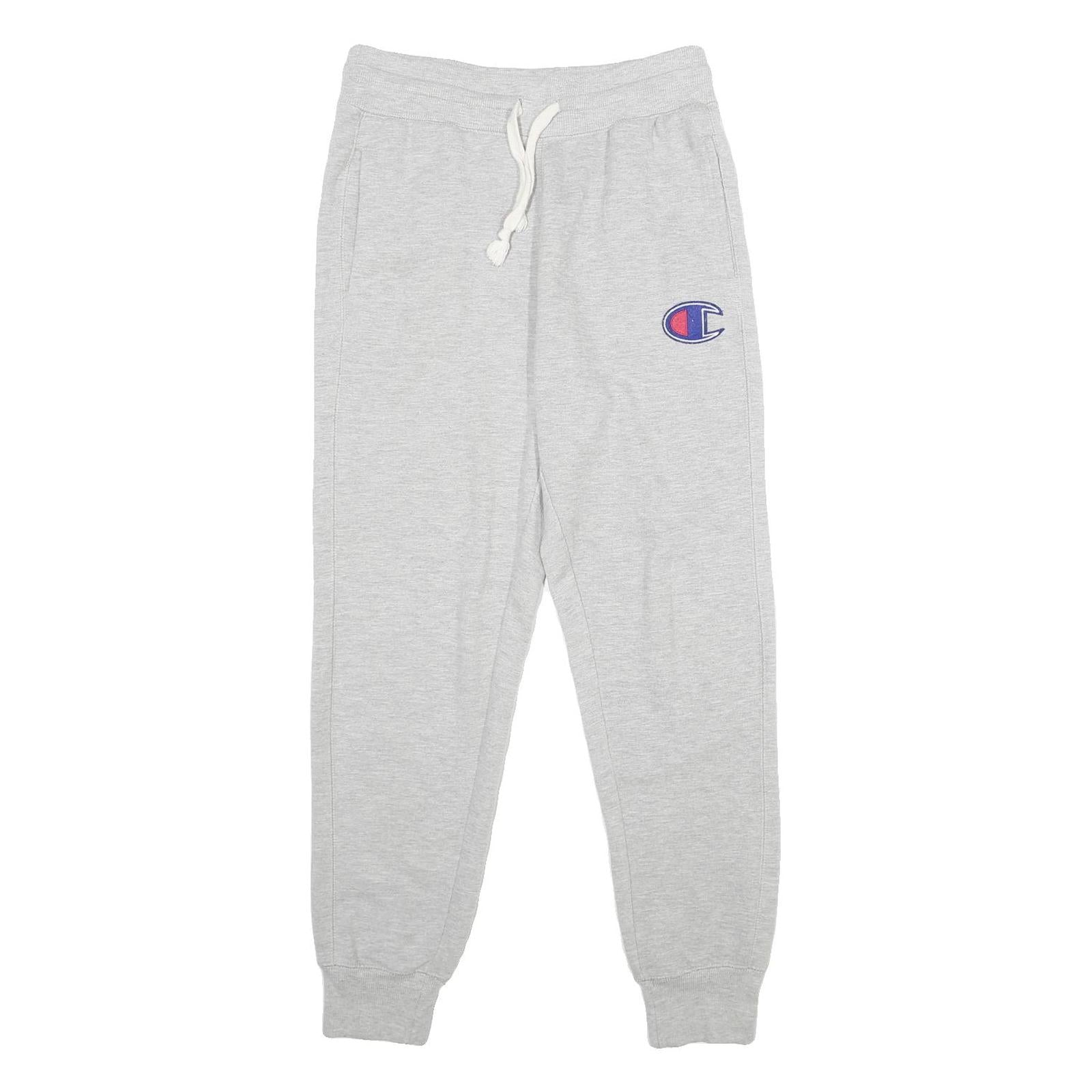 CHAMPION Mens Joggers Grey S W30 L29 Slim Tapered Cotton Blend Sportswear